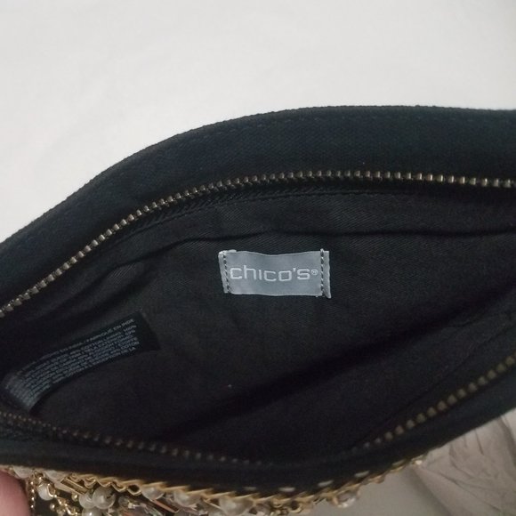 Chico's Embellished Lamb Suede Clutch Bag NWT - Picture 3 of 3